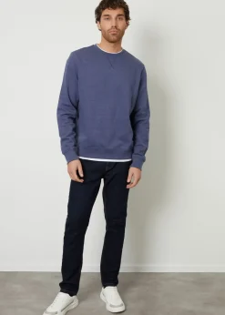 Threadbare Blue Mock T-Shirt Crew Neck Sweatshirt