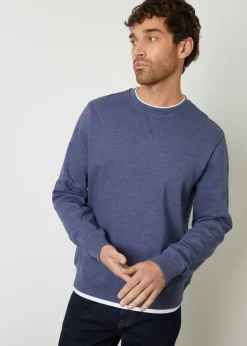Threadbare Blue Mock T-Shirt Crew Neck Sweatshirt