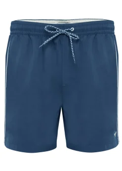 Threadbare Blue Swim Shorts with Contrast Piping