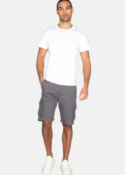 Threadbare Charcoal Bute Cotton Cargo Shorts