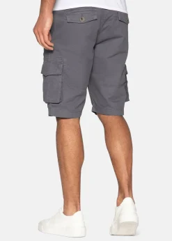 Threadbare Charcoal Bute Cotton Cargo Shorts