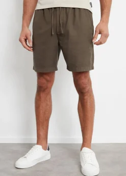 Threadbare Chocolate Cotton Lyocell Jogger Style Shorts