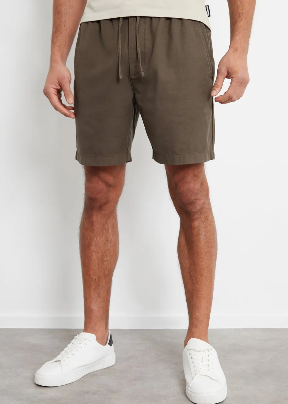 Threadbare Chocolate Cotton Lyocell Jogger Style Shorts