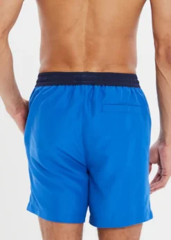 Threadbare Dark Blue Contrast Waistband Swim Shorts