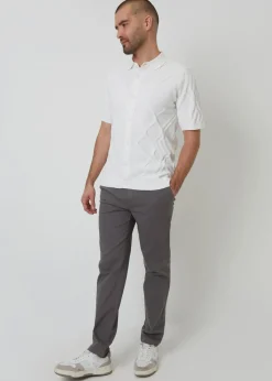 Threadbare Dark Grey Cotton Elasticated Waist Chino Trousers