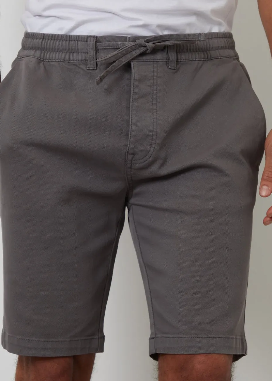 Threadbare Dark Grey Elasticated Waist Stretch Chino Shorts