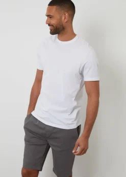 Threadbare Dark Grey Elasticated Waist Stretch Chino Shorts