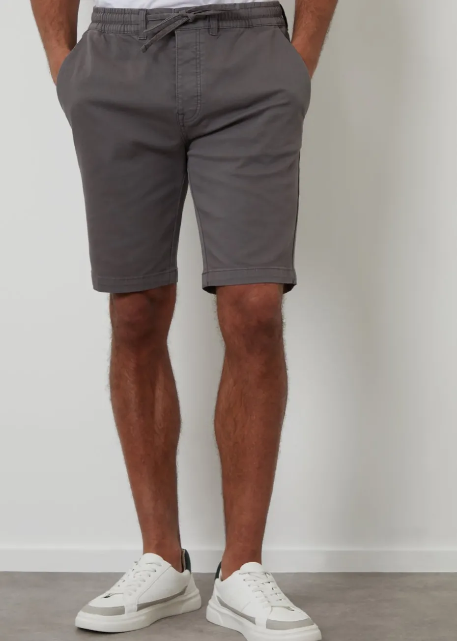 Threadbare Dark Grey Elasticated Waist Stretch Chino Shorts
