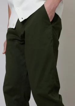 Threadbare Green Cotton Regular Fit Chino Trousers with Stretch