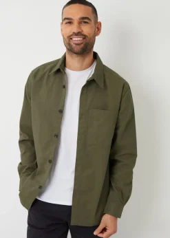 Threadbare Khaki Cotton Twill Shacket