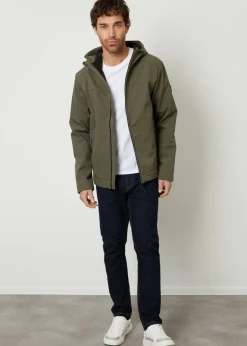 Threadbare Khaki Fleece Lined Hooded Jacket