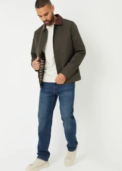 Threadbare Khaki Showerproof Corduroy Collar Jacket