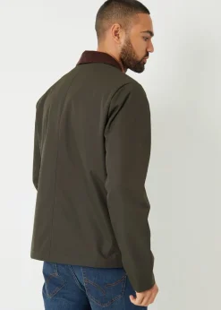 Threadbare Khaki Showerproof Corduroy Collar Jacket