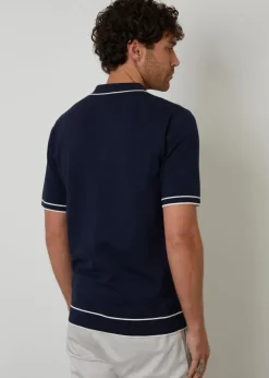 Threadbare Knitted Short Sleeve Polo Shirt