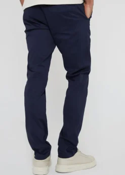 Threadbare Navy Cotton Slim Fit Chino Trousers With Stretch