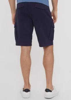 Threadbare Navy Cotton Twill Utility Cargo Shorts