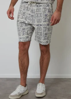 Threadbare Navy Patterned Textured Pull On Shorts