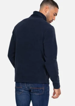 Threadbare Navy Quarter Zip Fleece Sweatshirt