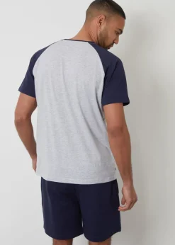 Threadbare Navy Raglan Sleeve Cotton Rich Short Pyjamas