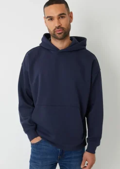 Threadbare Navy Relaxed Fit Pullover Hoodie