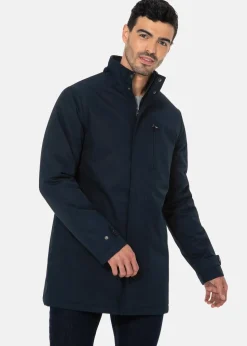 Threadbare Navy Showerproof Funnel Neck Lightweight Mac
