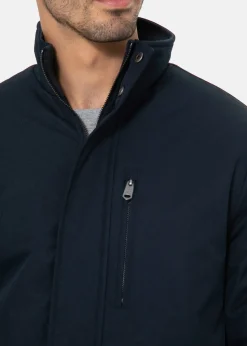 Threadbare Navy Showerproof Funnel Neck Lightweight Mac