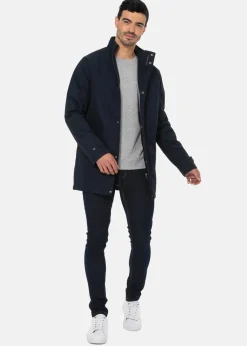 Threadbare Navy Showerproof Funnel Neck Lightweight Mac