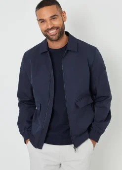 Threadbare Navy Sonton Patch Pocket Collared Zip-Through Jacket