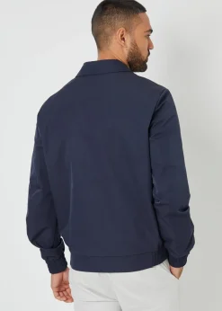 Threadbare Navy Sonton Patch Pocket Collared Zip-Through Jacket
