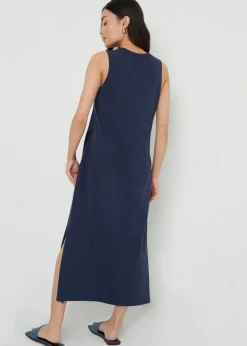 Threadbare Navy Sue Sleeveless Jersey Midi Dress With Pockets