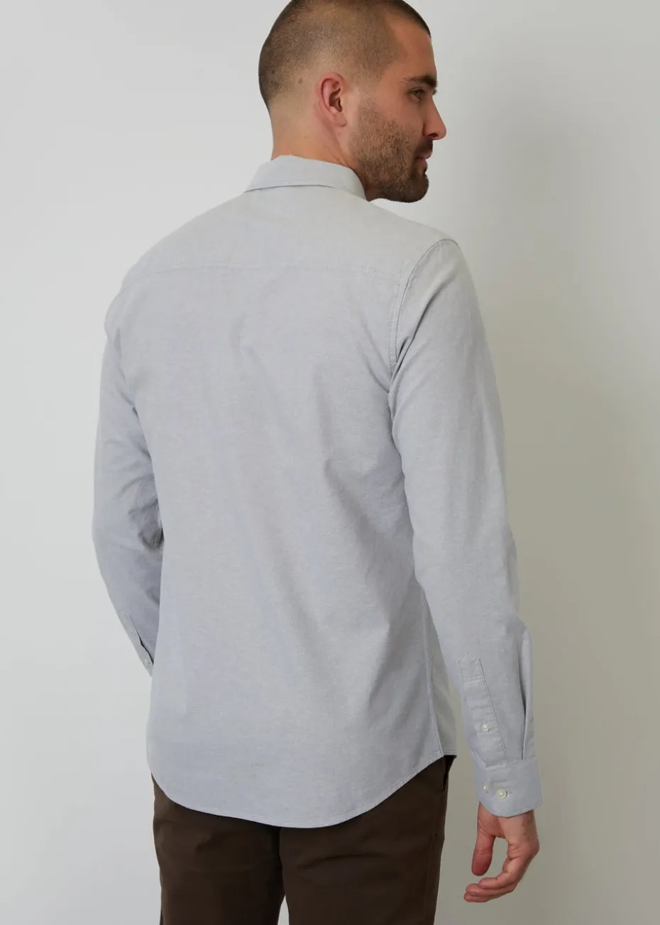 Threadbare Soft Green Oxford Cotton Slim Fit Long Sleeve Shirt