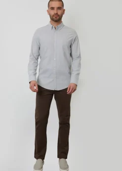 Threadbare Soft Green Oxford Cotton Slim Fit Long Sleeve Shirt