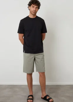 Threadbare Soft Green Pleated Relaxed Fit Stretch Chino Shorts