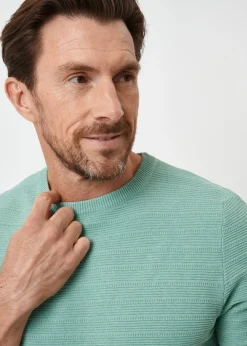 Threadbare Soft Green Textured Knitted T-Shirt