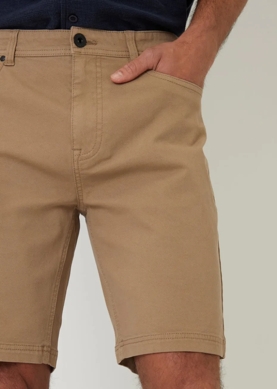 Threadbare Stone 5 Pocket Chino Shorts With Stretch