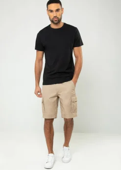 Threadbare Stone Bute Cotton Cargo Shorts