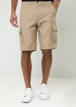 Threadbare Stone Bute Cotton Cargo Shorts