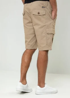 Threadbare Stone Bute Cotton Cargo Shorts