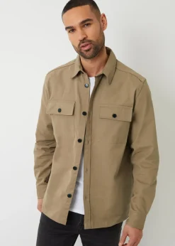 Threadbare Stone Church Cotton Twill Button Up Shacket