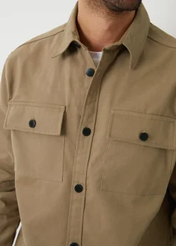 Threadbare Stone Church Cotton Twill Button Up Shacket