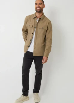 Threadbare Stone Church Cotton Twill Button Up Shacket
