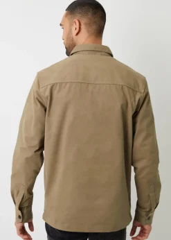 Threadbare Stone Church Cotton Twill Button Up Shacket