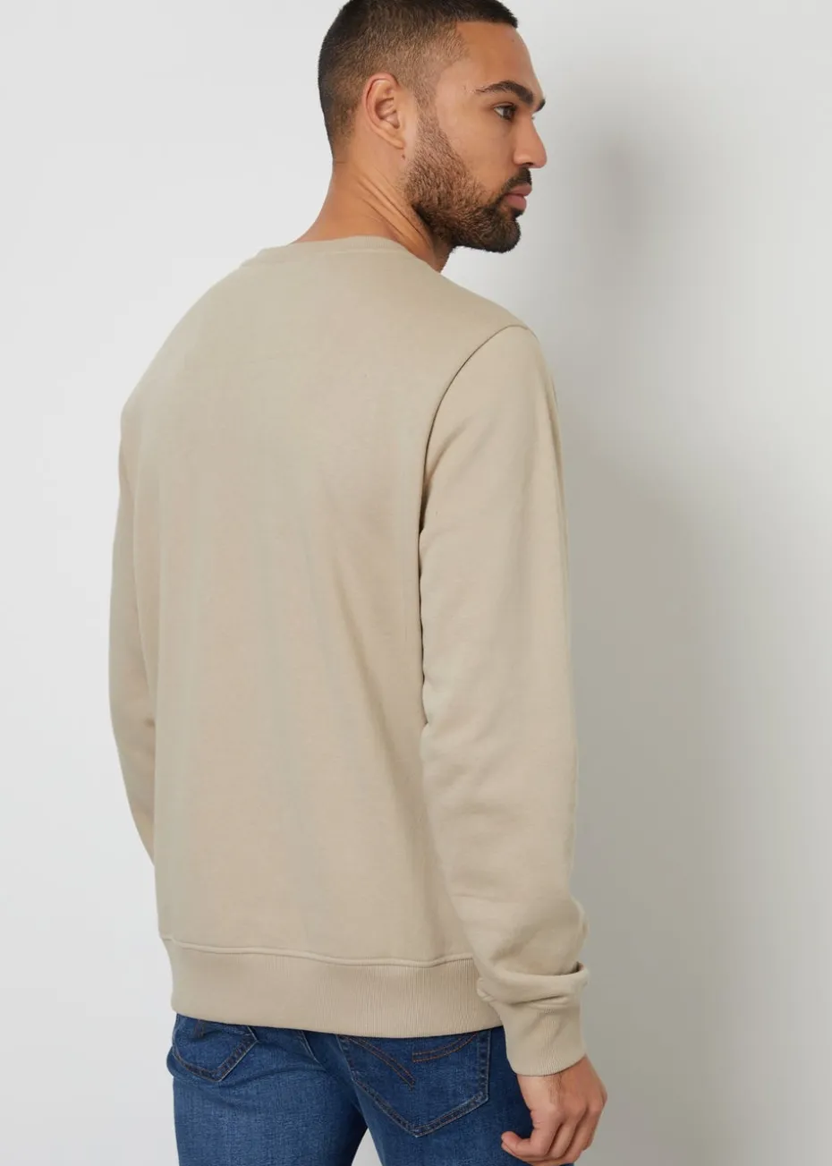 Threadbare Stone Cotton Blend Satsuma Crew Neck Sweatshirt