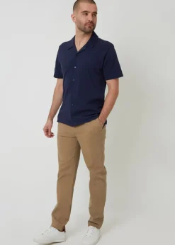 Threadbare Stone Cotton Elasticated Waist Chino Trousers