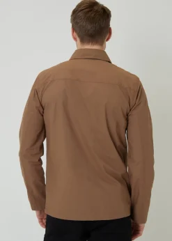 Threadbare Stone Cotton Poplin Lightweight Collared Jacket