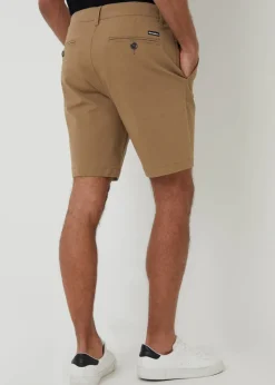 Threadbare Stone Cotton Regular Fit Stretch Chino Shorts