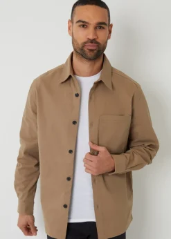 Threadbare Stone Cotton Twill Shacket