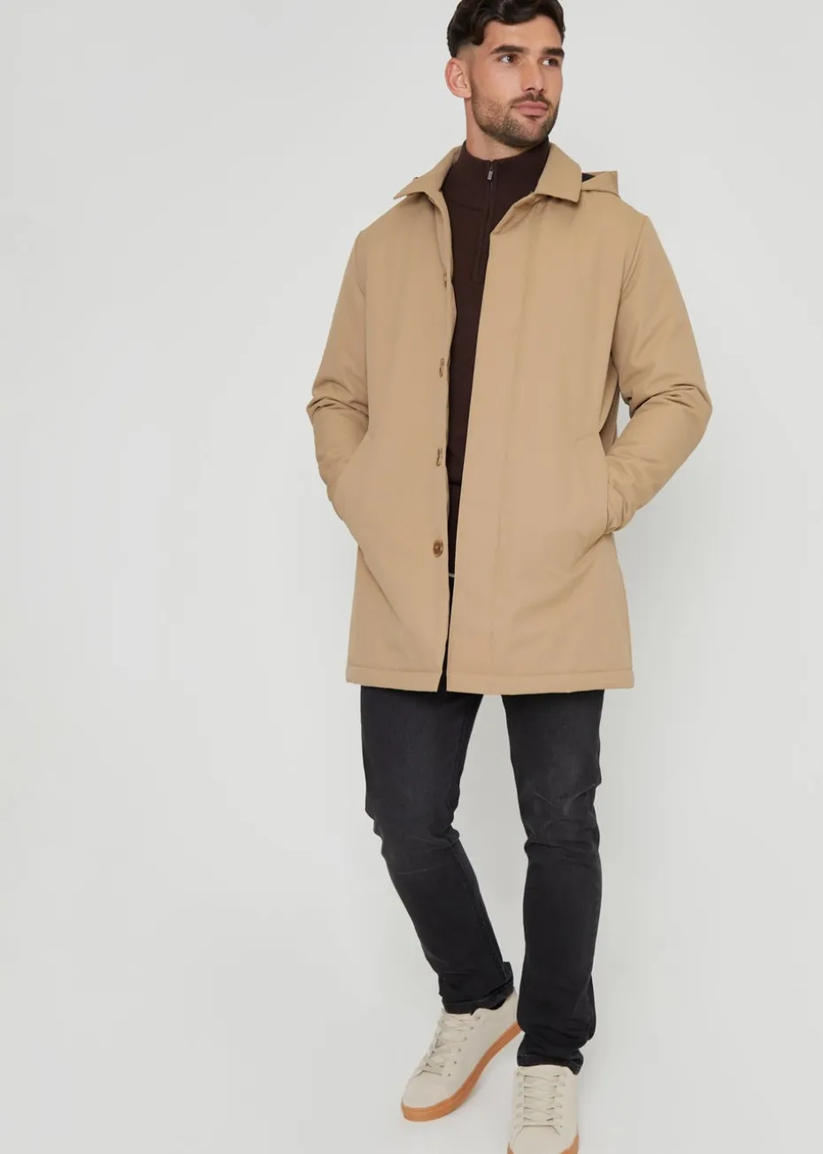 Threadbare Stone Croy Showerproof 2-in-1 Mac Coat with Concealed Hood