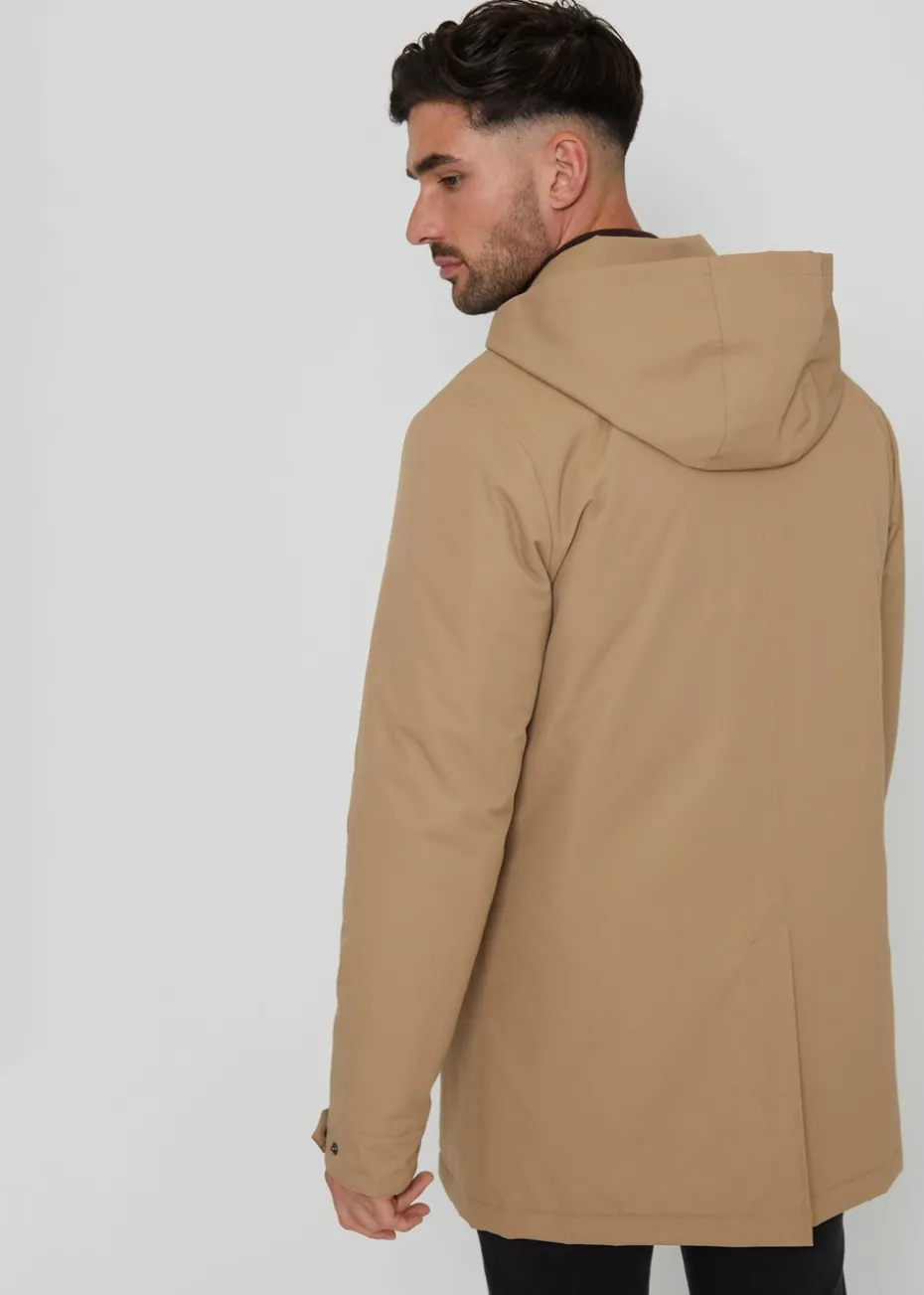 Threadbare Stone Croy Showerproof 2-in-1 Mac Coat with Concealed Hood