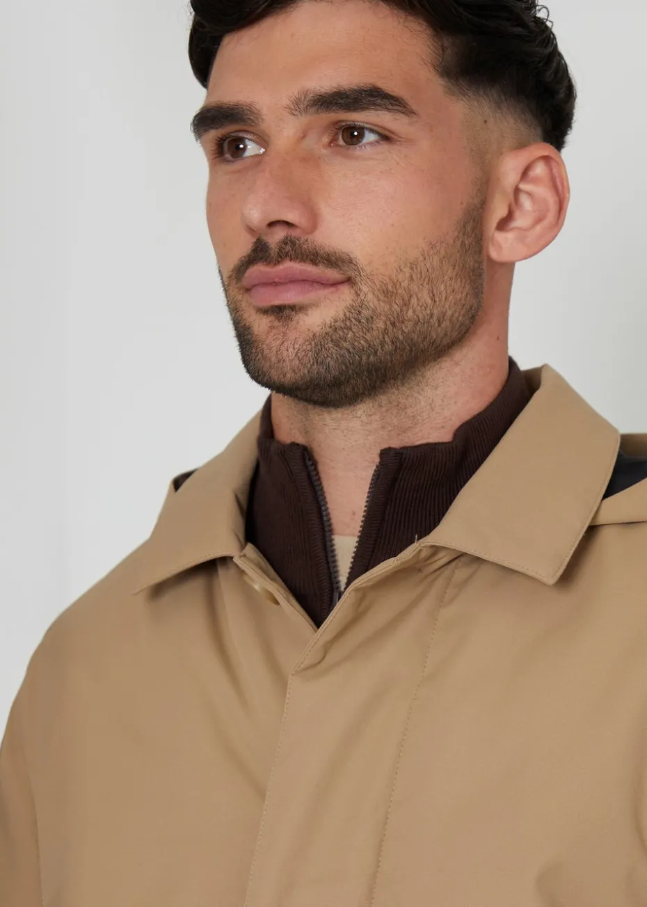 Threadbare Stone Croy Showerproof 2-in-1 Mac Coat with Concealed Hood